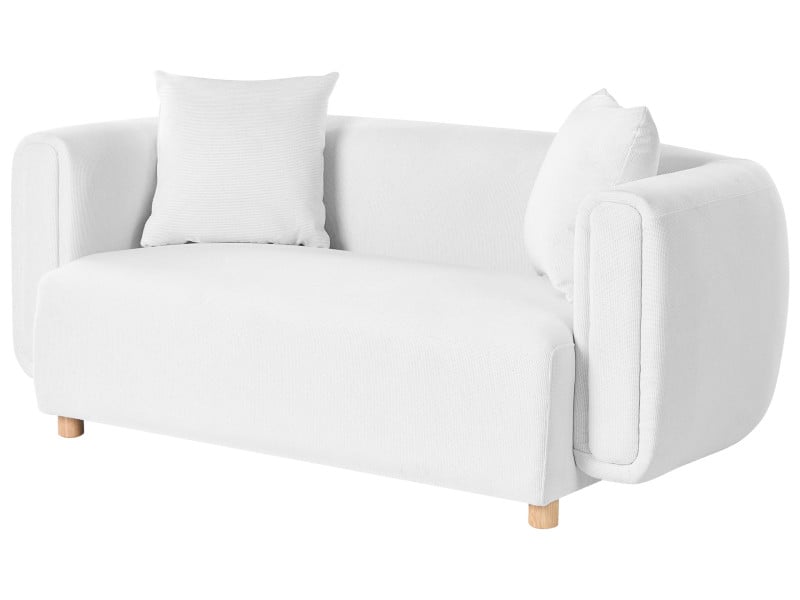 Sofa tapicerowana 2-osobowa biała 806466