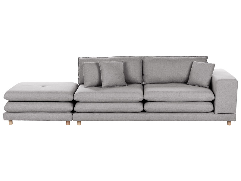 Sofa tapicerowana 2-osobowa z otomaną szara 430508