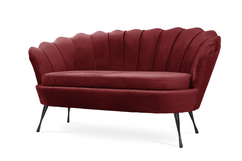 Sofa tapicerowana do salonu Muszelka / czerwona Noga Czarny 318236
