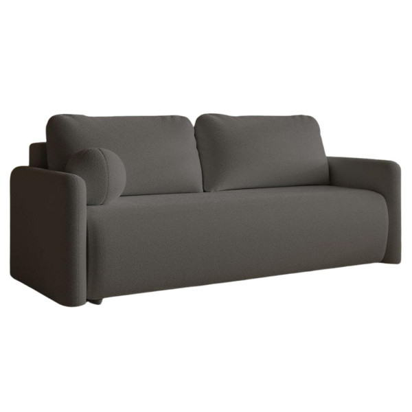 Sofa tapicerowana do salonu w grafitowej tkaninie boucle LUNS 991467
