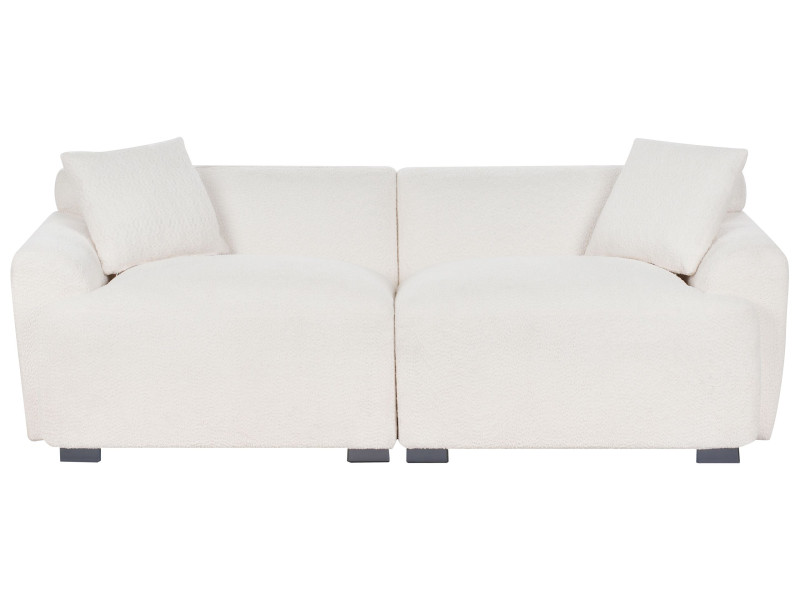 Sofa tapicerowana dodatkowe poduszki boucle biała 647906