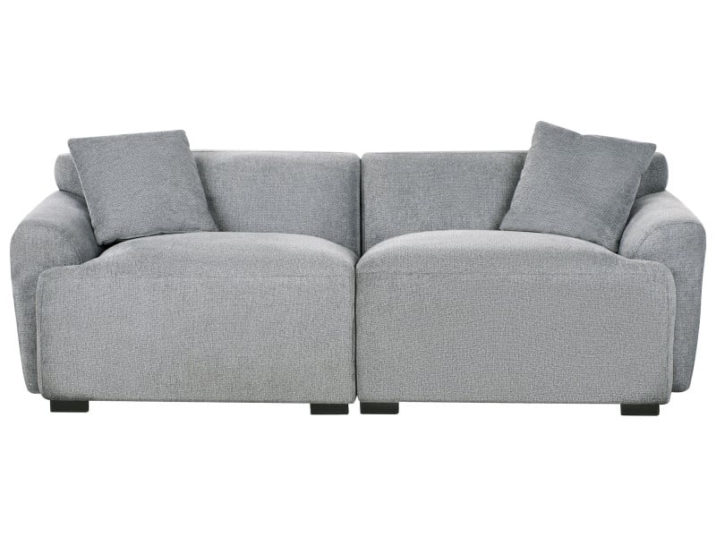 Sofa tapicerowana dodatkowe poduszki szara 647890