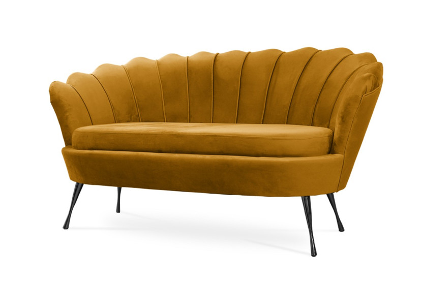 Sofa tapicerowana Muszelka do salonu / miodowa noga Czarna 318253