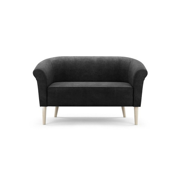 Sofa tapicerowana PERO 2 czarna nóżki kolor bukowy 378421