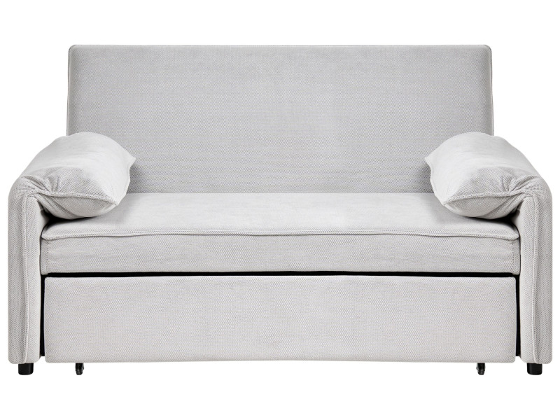 Sofa tapicerowana rozkładana dwuosobowa z funkcją spania złamana biel 851566