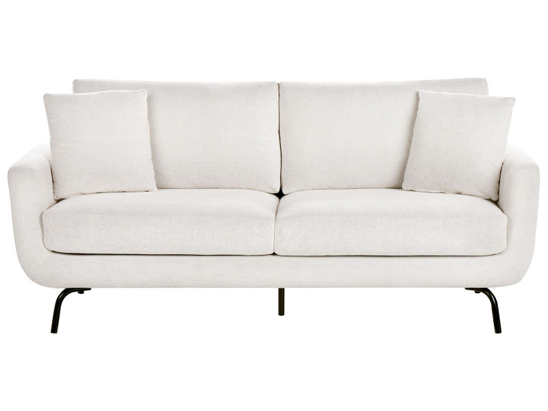 Sofa tapicerowana z metalowymi nóżkami złamana biel 430537