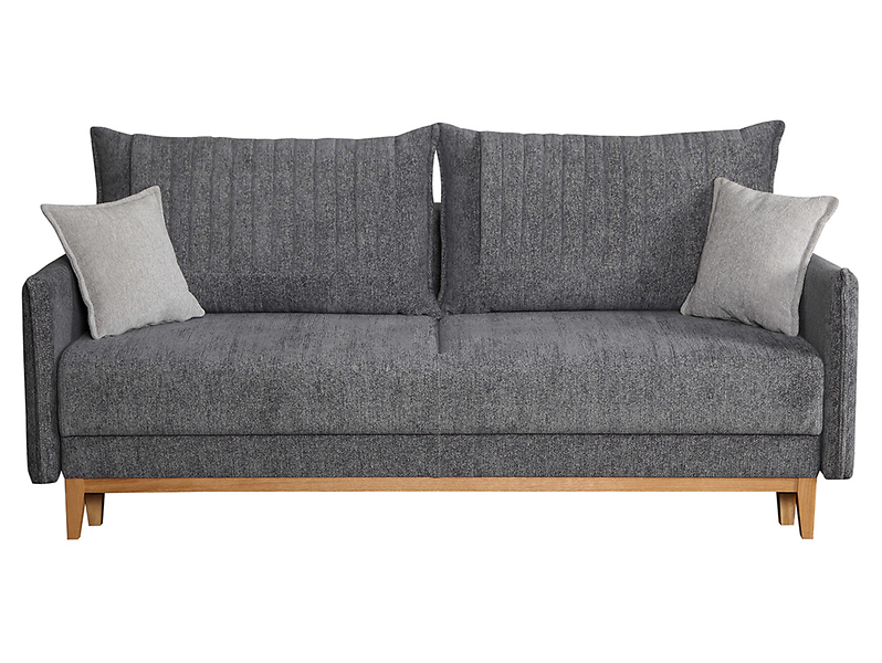 Sofa trzyosobowa Aling rozkładana z pojemnikiem szara 54158
