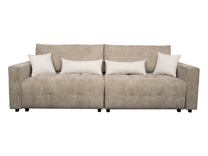 Sofa trzyosobowa Belfast rozkładana z pojemnikiem plecionka beżowa 715111