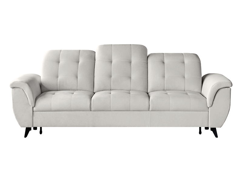 Sofa trzyosobowa Doria rozkładana welurowa kremowa 297950