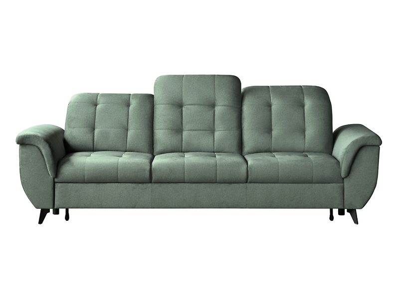 Sofa trzyosobowa Doria rozkładana welurowa zielona 297949