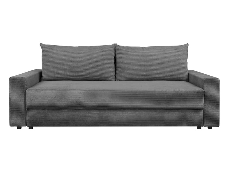 Sofa trzyosobowa Garcia rozkładana z pojemnikiem sztruks ciemnoszary 517054