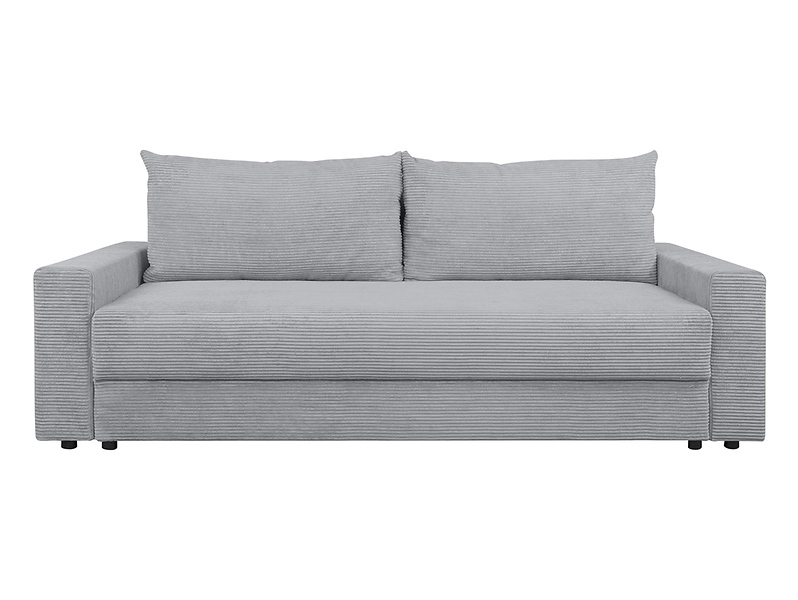 Sofa trzyosobowa Garcia rozkładana z pojemnikiem welurowa szara 56829