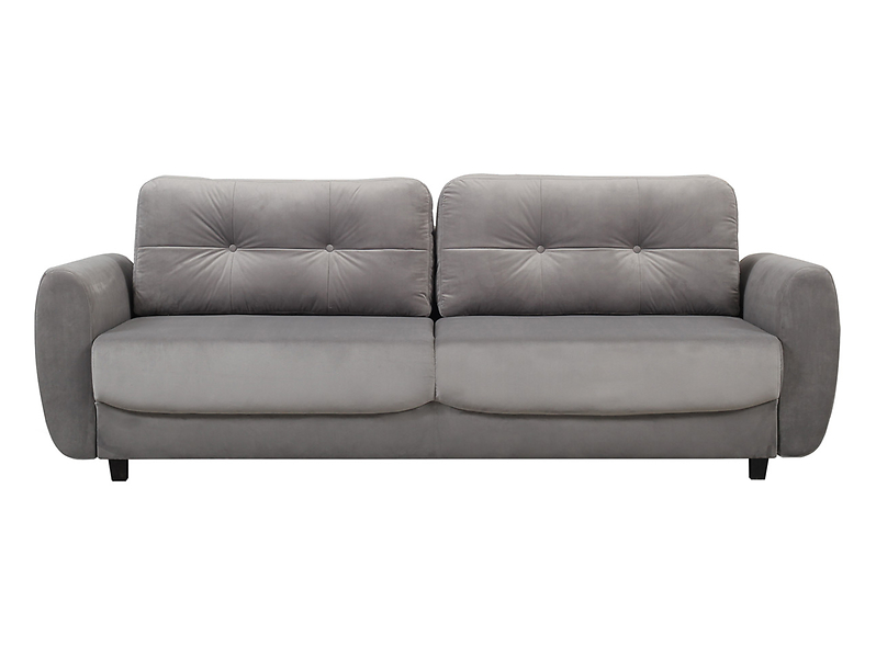 Sofa trzyosobowa Hampton rozkładana z pojemnikiem welurowa szara 774547