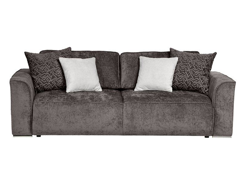 Sofa trzyosobowa Kami rozkładana z pojemnikiem szenilowa szara 291839