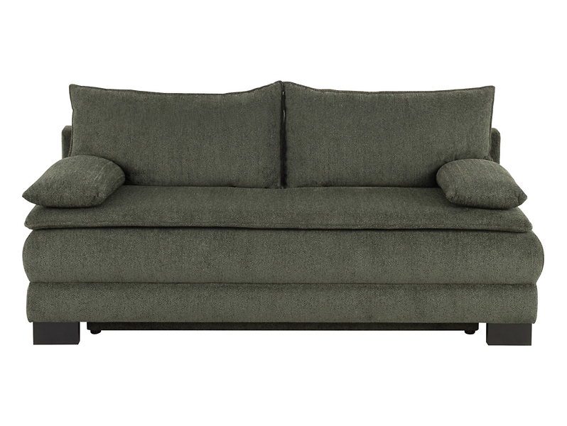 Sofa trzyosobowa Lindon rozkładana z pojemnikiem szenilowa zielona 714065