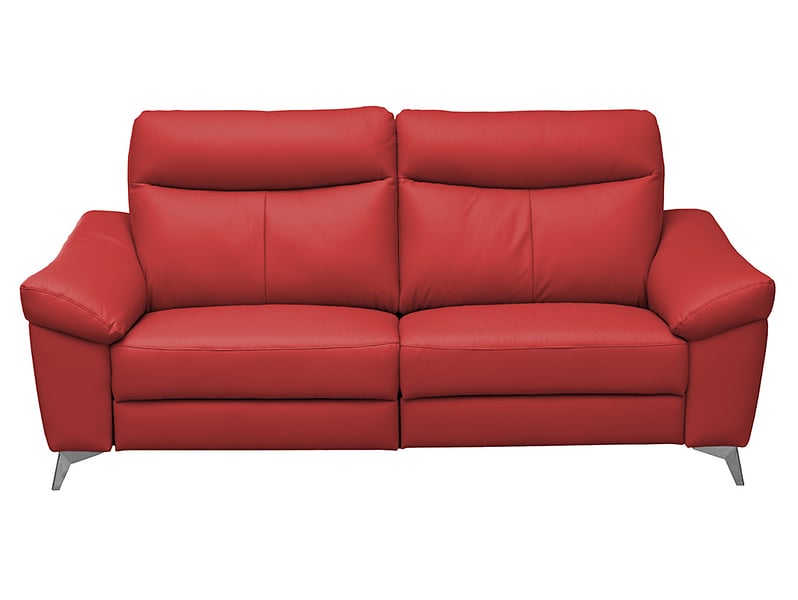 Sofa trzyosobowa Luna 3 nierozkładana skóra naturalna czerwona 43190