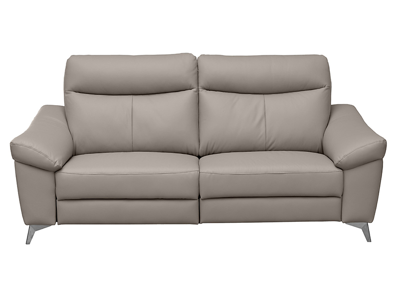 Sofa trzyosobowa Luna 3 nierozkładana skóra naturalna jasnoszara 43198