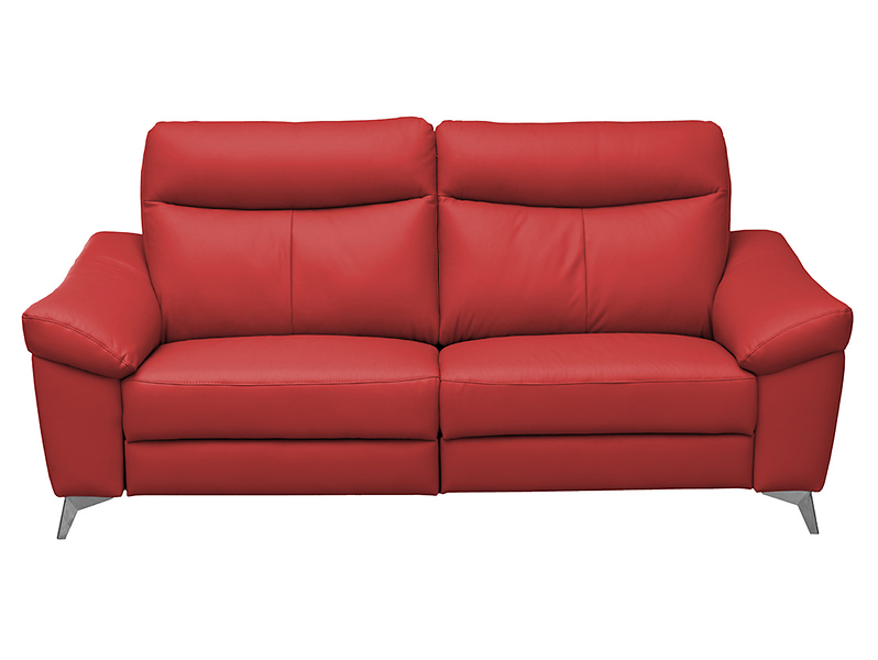 Sofa trzyosobowa Luna 3 z funkcją relaks skóra naturalna czerwona 43196