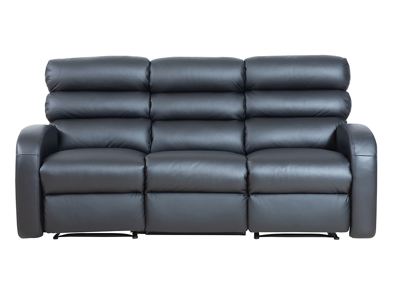 Sofa trzyosobowa Luton z funkcją relaks czarna 935369