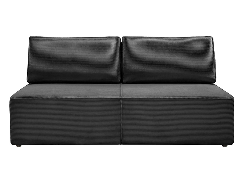 Sofa trzyosobowa Meloria rozkładana z pojemnikiem sztruksowa czarna 994758