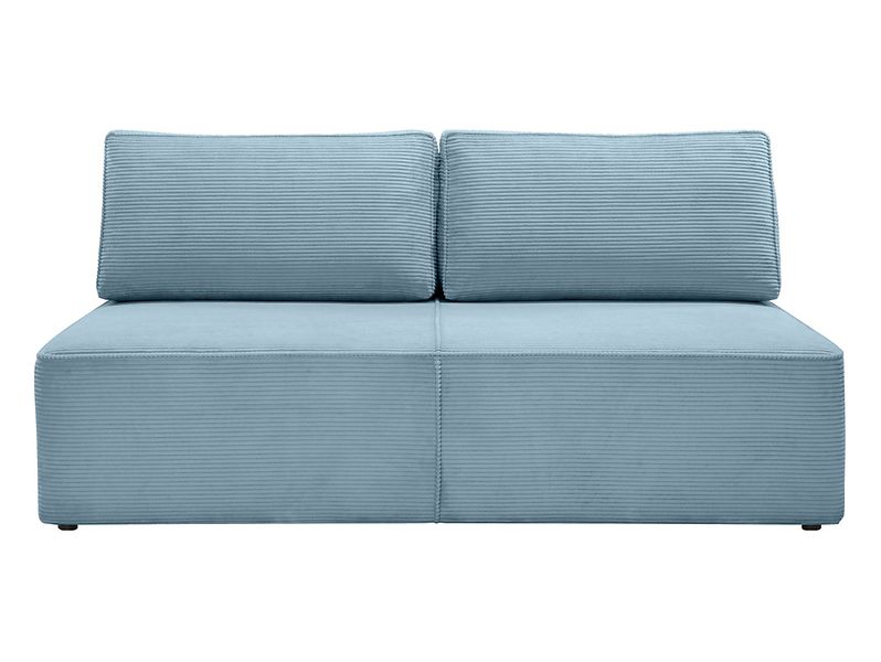 Sofa trzyosobowa Meloria rozkładana z pojemnikiem sztruksowa niebieska 994760