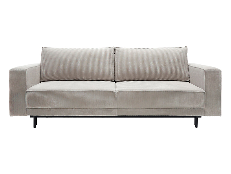 Sofa trzyosobowa Molde rozkładana z pojemnikiem sztruksowa beżowa 774408
