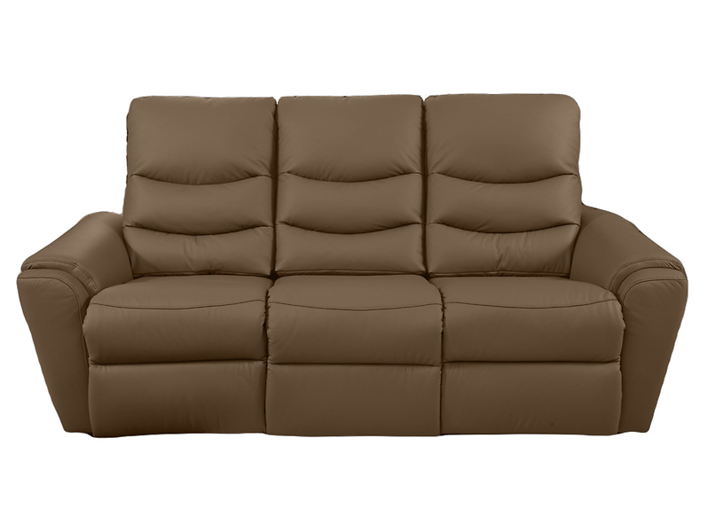 Sofa trzyosobowa Mykanos z funkcją relaks brązowa 42432
