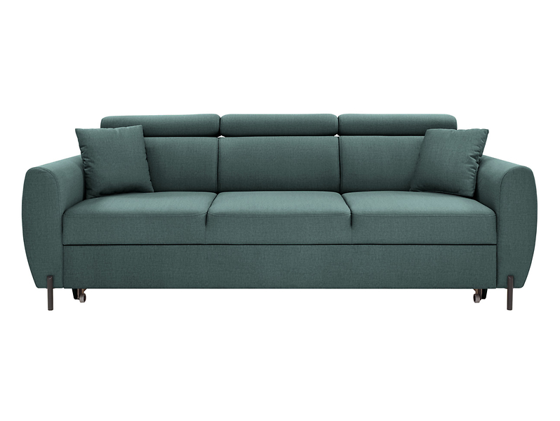 Sofa trzyosobowa Nolio rozkładana z ruchomymi zagłówkami ciemnozielona 1003495