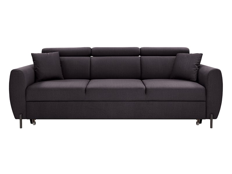Sofa trzyosobowa Nolio rozkładana z ruchomymi zagłówkami grafitowa 1003494