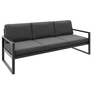 Sofa trzyosobowa ogrodowa STELLA ciemny szary – metalowy, 1022614 Sofa trzyosobowa ogrodowa STELLA ciemny szary – metalowy, 1022614