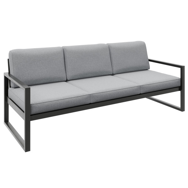 Sofa trzyosobowa ogrodowa STELLA jasny szary – metalowy 1022624