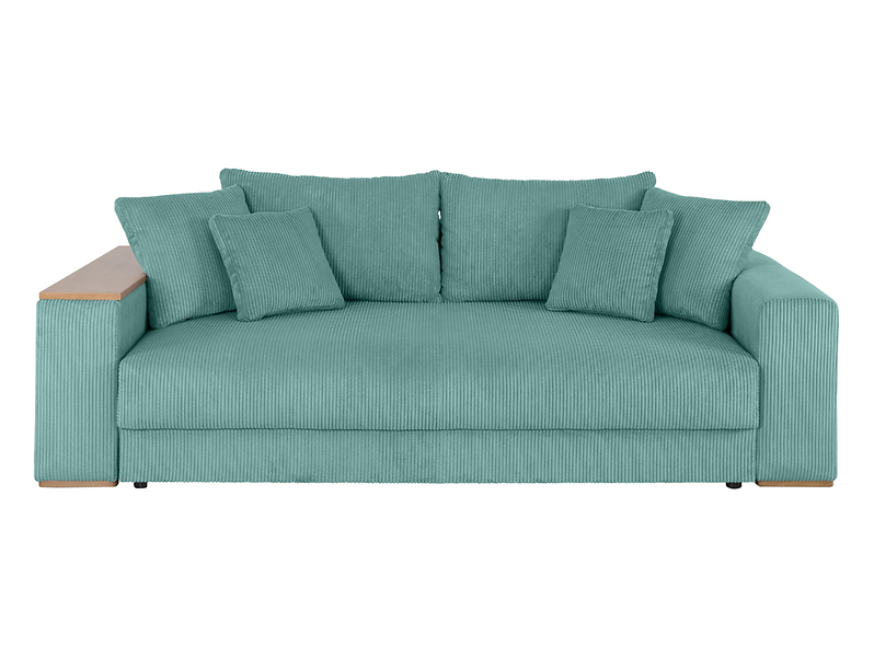 Sofa trzyosobowa Peter rozkładana z pojemnikiem sztruksowa niebieska 777248