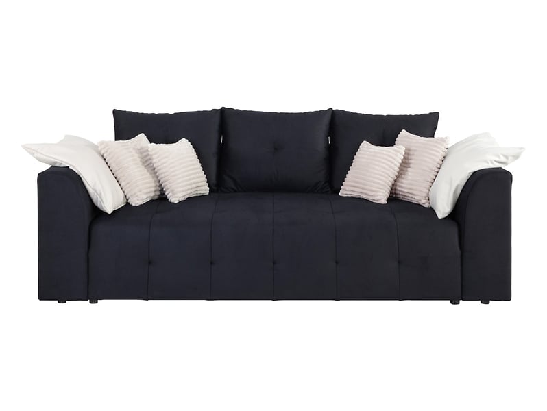 Sofa trzyosobowa Royal IV rozkładana z pojemnikiem czarna 774989