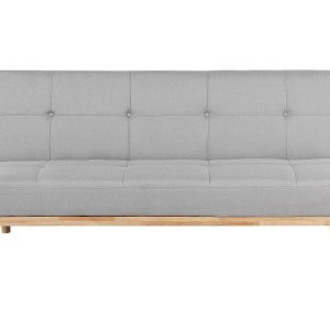 Sofa trzyosobowa rozkładana jasnoszara 124085 Sofa trzyosobowa rozkładana jasnoszara 124085