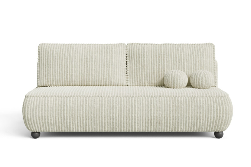 Sofa trzyosobowa rozkładana Nova kremowy gruby sztruks pojemnik 939832