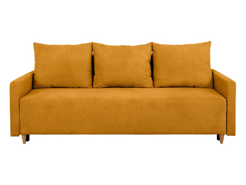 Sofa trzyosobowa Sigma rozkładana z pojemnikiem żółta 376060