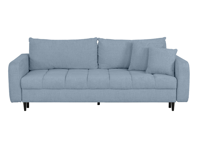 Sofa trzyosobowa Sorella rozkładana z pojemnikiem szenilowa jasnoniebieska 755892