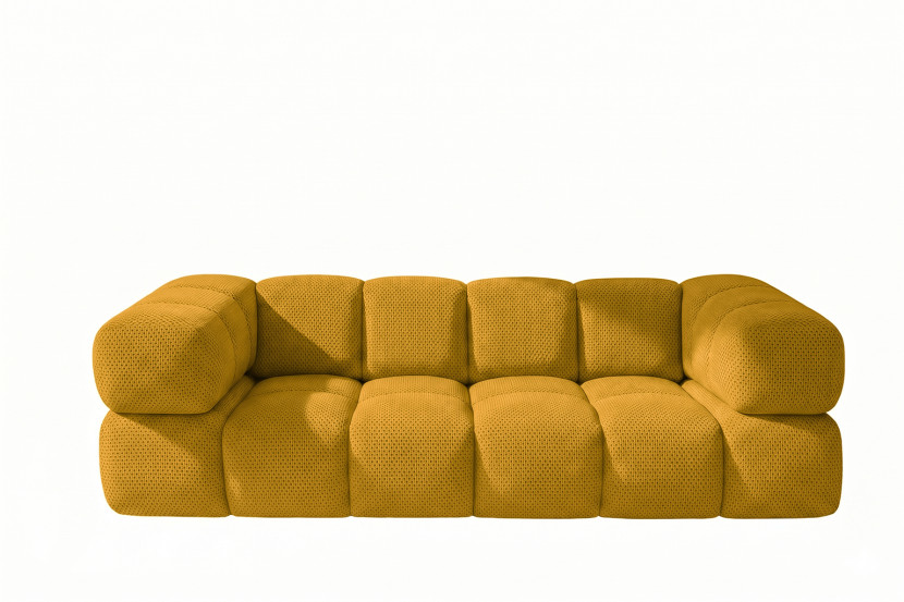 Sofa trzyosobowa, strukturalna tkanina Sonic, Musztardowy, Averro 1045536