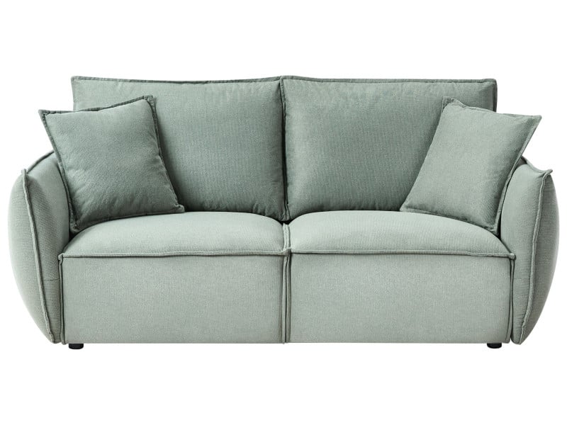 Sofa trzyosobowa tapicerowana głębokie szerokie siedzisko jasnozielona 792853
