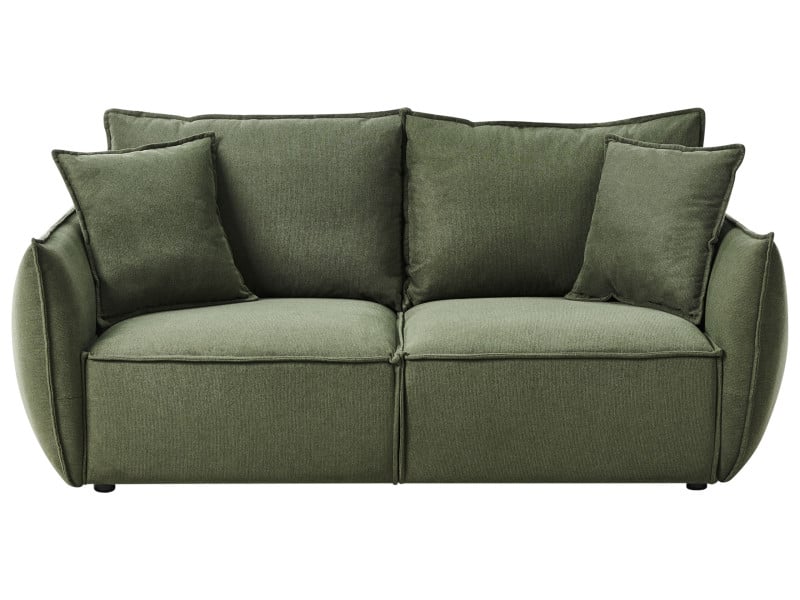 Sofa trzyosobowa tapicerowana głębokie szerokie siedzisko zielona 792852