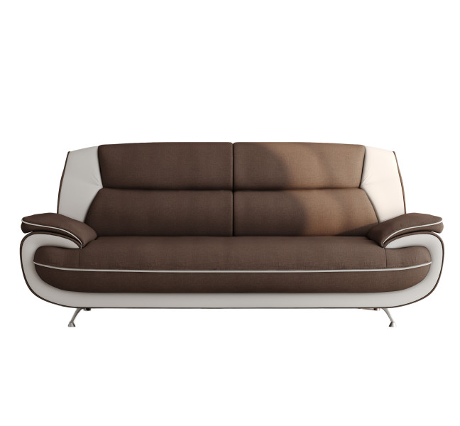 Sofa trzyosobowa, tkanina Kronos, brązowo-biała, Palermo 955626