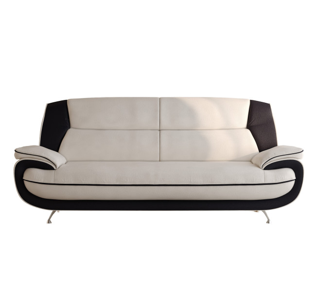 Sofa trzyosobowa, tkanina Soft, biało-czarna, Palermo 955628
