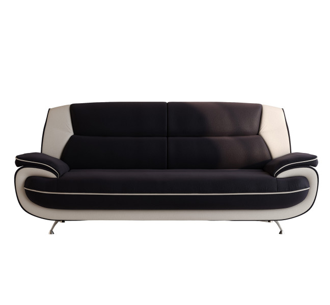 Sofa trzyosobowa, tkanina Soft, czarno-biała, Palermo 955635