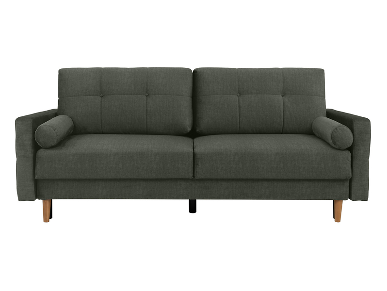Sofa trzyosobowa Torent rozkładana z pojemnikiem welurowa zielona 310482