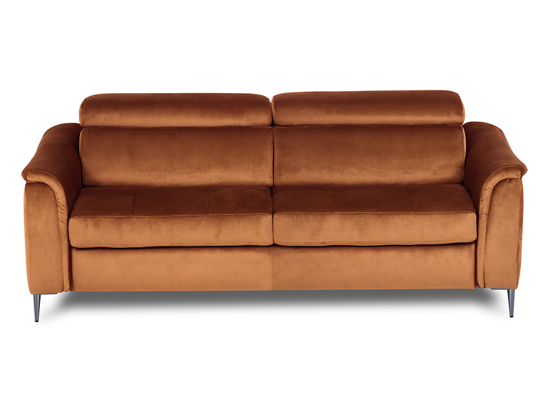 Sofa trzyosobowa Venus rozkładana z regulowanymi zagłówkami pomarańczowa 317837
