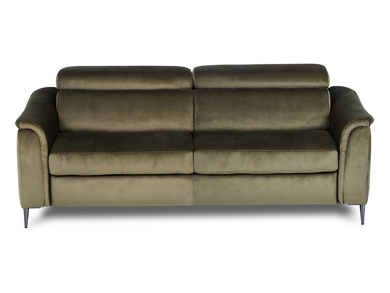 Sofa trzyosobowa Venus rozkładana z regulowanymi zagłówkami zielona 317838