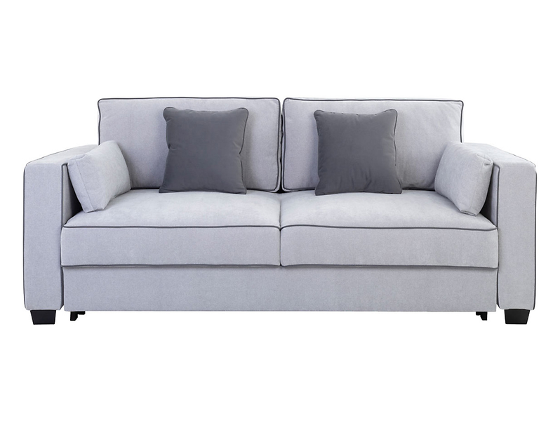 Sofa trzyosobowa Vini z funkcją spania i pojemnikiem szara 376232