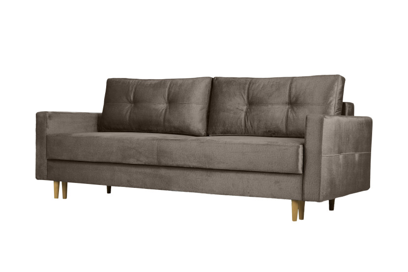 Sofa trzyosobowa z funkcją spania FLORO, tkanina Monolith, Czekoladowy 725336