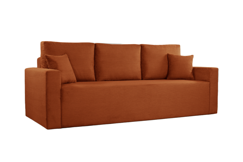 Sofa trzyosobowa z funkcją spania ZOOM, tkanina Zoom, Ceglany 725325