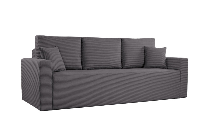 Sofa trzyosobowa z funkcją spania ZOOM, tkanina Zoom, Ciemnoszary 725317